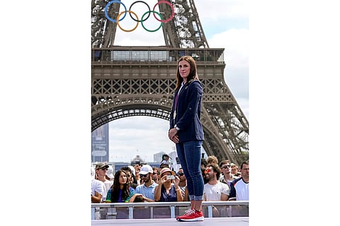 2012 London Olympics women's 400m hurdles: Zuzana Hejnova of the Czech Republic poses with her bronze medal